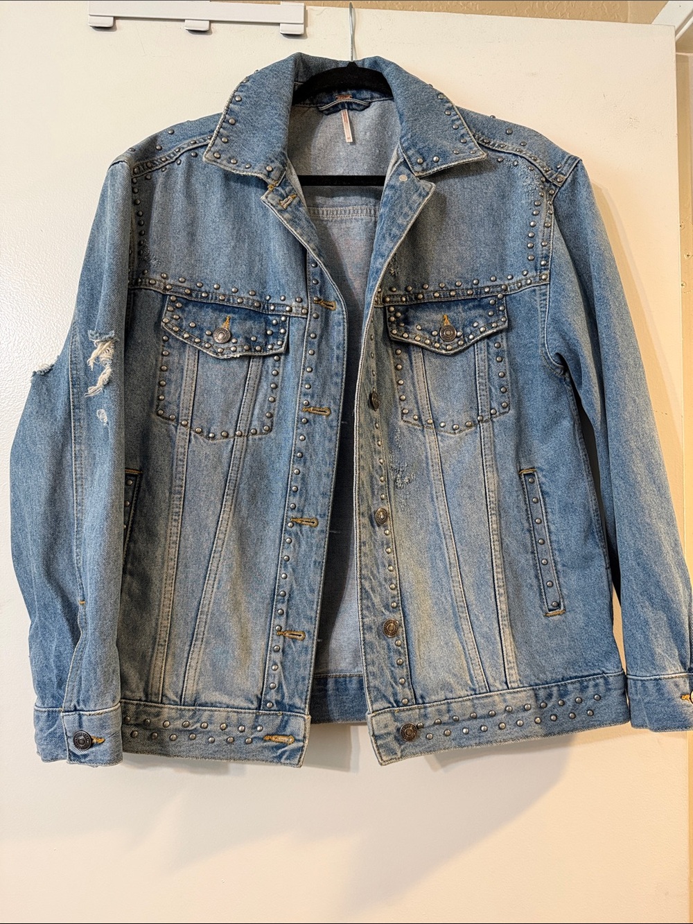 Free People Studded Denim Jacket